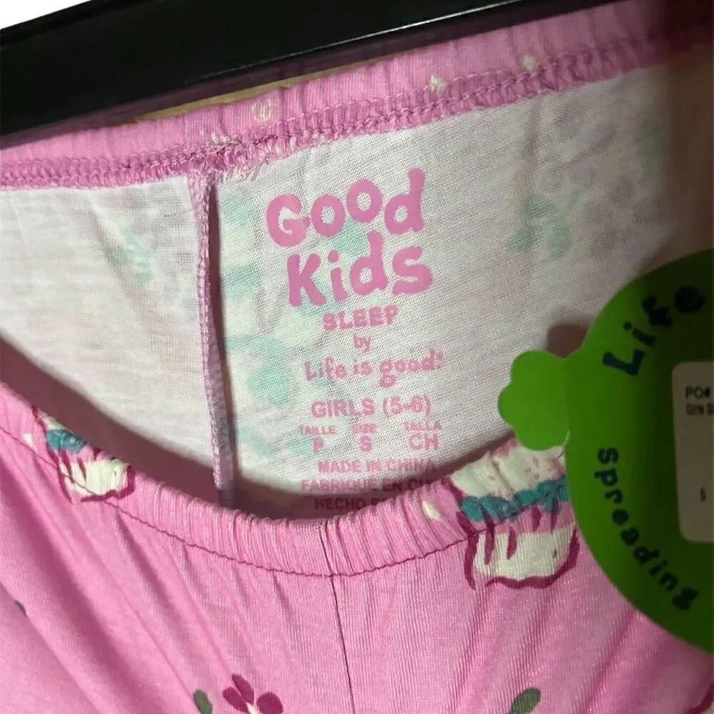 Life Is Good Girls' Pink Peace Glove Lounge Pants Size S
